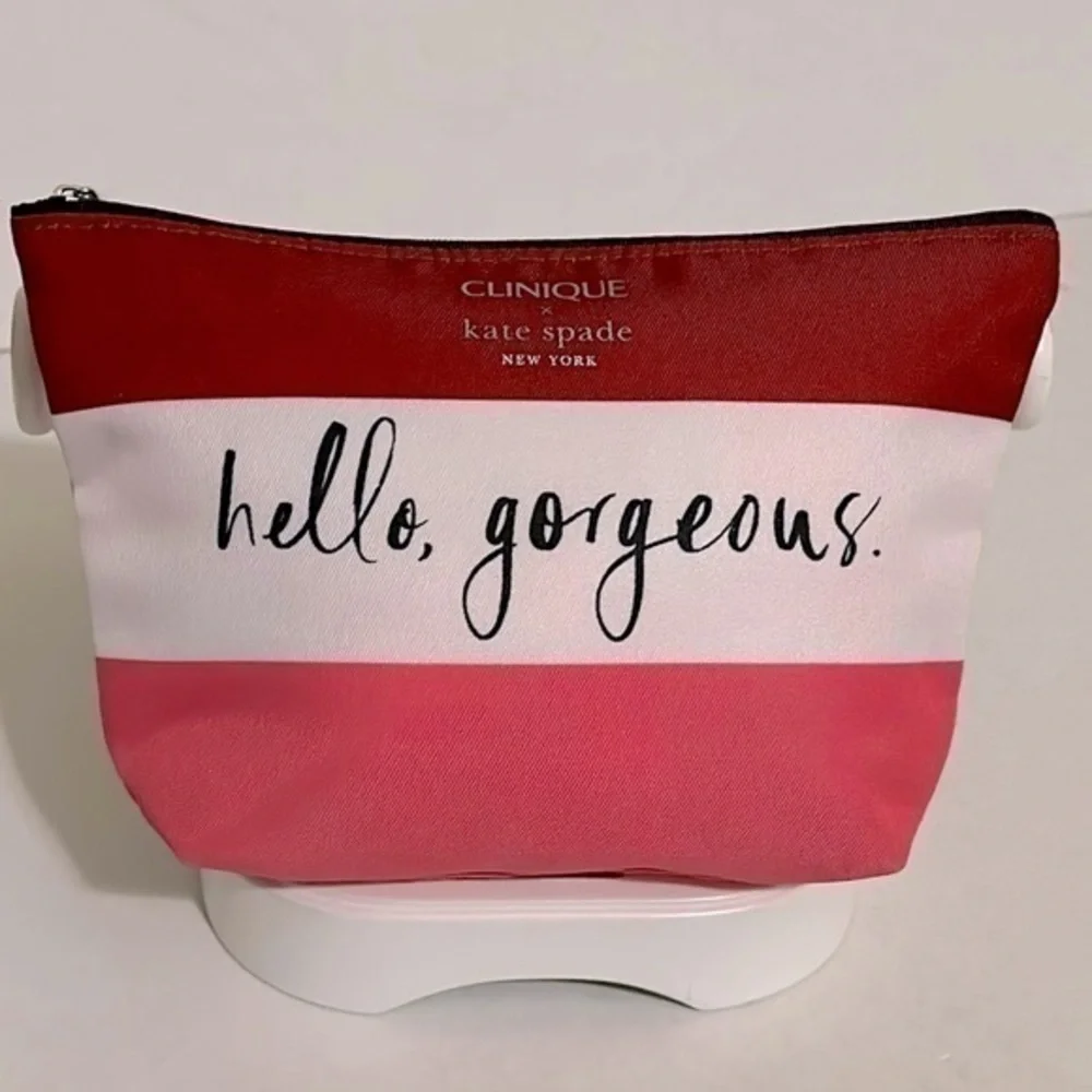 Clinique x Kate Spade Hello Gorgeous Cosmetic Bag NWT